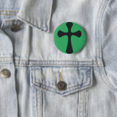 Moderne Minimalistische Kruis Hedendaagse Christel Ronde Button 5,7 Cm (In situ)
