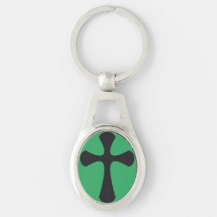 Moderne Minimalistische Kruis Hedendaagse Christel Sleutelhanger