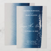 Moderne minimalistische kunstbruiloft kaart (Voorkant / Achterkant)