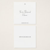 Moderne minimalistische label kleding hangen Label Vierkante Visitekaartjes (Voorkant /achterkant)