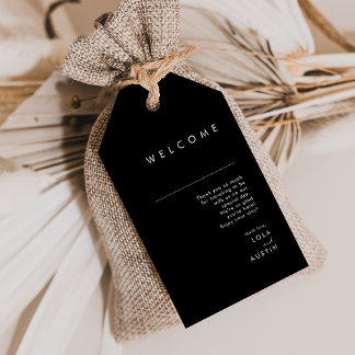 Moderne, minimalistische Labels met een zwarte bru Cadeaulabel