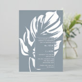 Moderne minimalistische legant monstera lef bruilo folie uitnodiging (Staand Voorkant)
