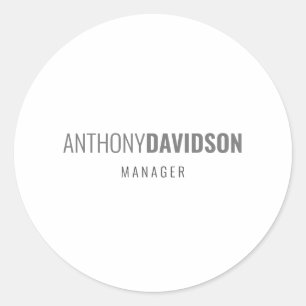 Moderne, minimalistische legant professional ronde sticker
