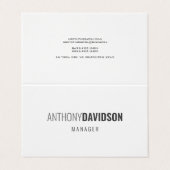 Moderne, minimalistische legant professional visitekaartjes (Buitenkant ongevouwen)