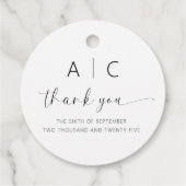 Moderne minimalistische legante bruiloft bedankjes labels (Achterkant)