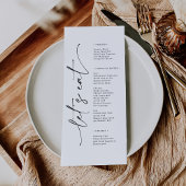 Moderne minimalistische legante bruiloft menu