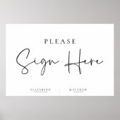 Moderne minimalistische legante eenvoudige bruilof poster (Voorkant)