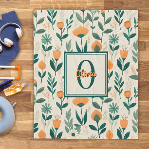 Moderne Minimalistische Lente Bloemen Fleece Deken