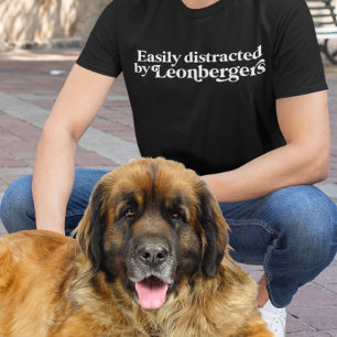 Moderne Minimalistische Leonberger Hond Papa Mama T-shirt