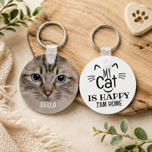 Moderne Minimalistische Leuke Zeggende Kattenliefh Sleutelhanger