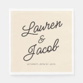 Moderne minimalistische lichte champagne bruiloft servet (Voorkant)