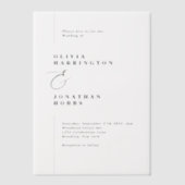 Moderne minimalistische lijn grens bruiloft vellum uitnodigingen (Voorkant)