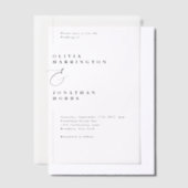 Moderne minimalistische lijn grens bruiloft vellum uitnodigingen (Offset)