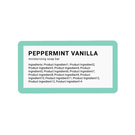 Moderne minimalistische lijst met aangepaste kleur etiket (Voorkant)