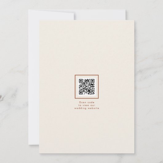 Moderne minimalistische Line Script bruiloft Kaart (Achterkant)