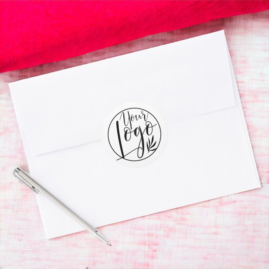 Moderne minimalistische Logo branding zwart wit Ronde Sticker