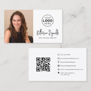 Moderne minimalistische Logo-fotopictogrammen QR-c Visitekaartje
