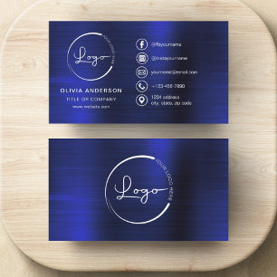 Moderne minimalistische Logo met Social Media Icon Visitekaartje