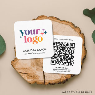Moderne Minimalistische Logo QR Code Basis Vierkante Visitekaartje