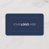 Moderne minimalistische Logo QR code Deep Blue Visitekaartje (Voorkant)