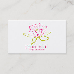 Moderne Minimalistische Lotus Yoga Instructeur Visitekaartje