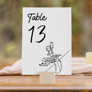 Moderne Minimalistische Luxe Trouwdag Handgetekend Kaart