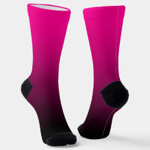 Moderne Minimalistische Magenta Zwarte Gradiënt Sokken
