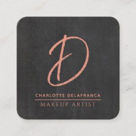 Moderne Minimalistische Make-up Artiest Monogram Z Vierkante Visitekaartje