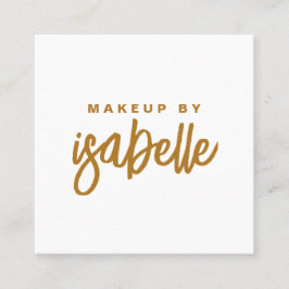 Moderne minimalistische make-up artist Gold Script Vierkante Visitekaartje