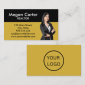 Moderne minimalistische makelaar makelaar foto visitekaartje (Voorkant / Achterkant)