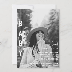 Moderne minimalistische mam B/W foto Baby shower Kaart