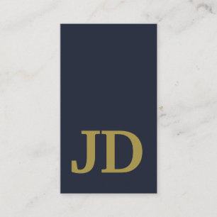 Moderne minimalistische marine blauw en goud profe visitekaartje