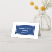 Moderne minimalistische marine blauwe bruiloft pla (Achterkant)