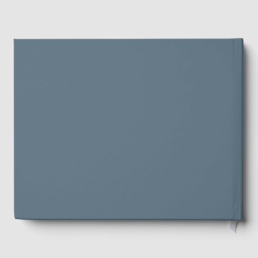 Moderne minimalistische marineblauw beige bruiloft gastenboek (Achterkant)