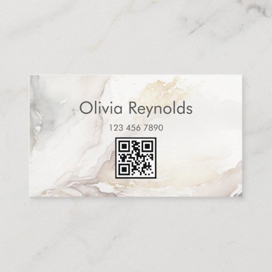 Moderne minimalistische marmeren textuur neutrale visitekaartje (Achterkant)