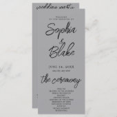 Moderne minimalistische mat zilveren bruiloft prog (Voorkant / Achterkant)