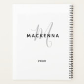 Moderne minimalistische meisjesmonogram Manuscript Planner (Achterkant)