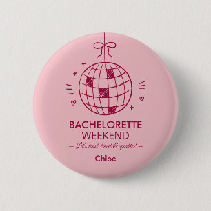 Moderne Minimalistische Meisjesuitje Weekend   Roz Ronde Button 5,7 Cm