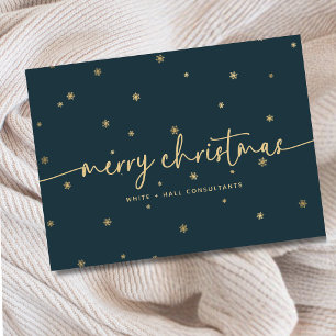 Moderne minimalistische Merry Christmas Script Bus Kaart