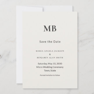 Moderne Minimalistische Micro Bruiloft Save the Da