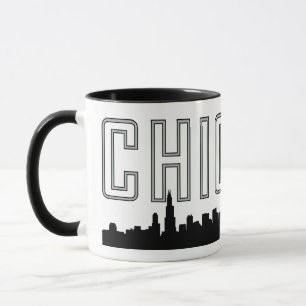 Moderne minimalistische Mok met de skyline van de 