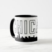 Moderne minimalistische Mok met de skyline van de  (Voorkant links)