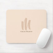 Moderne Minimalistische Monogram Aangepaste Naam E Muismat (Met muis)