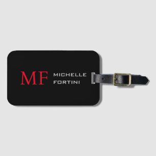 Moderne Minimalistische Monogram Beginletter Effen Bagagelabel