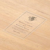 Moderne minimalistische monogram bruiloft acryl uitnodigingen (Laagn)