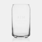 Moderne minimalistische monogram bruiloft blikvorm glas (Achterkant)