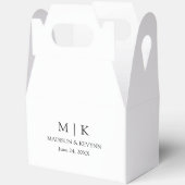 Moderne minimalistische Monogram Bruiloft Gable Bedankdoosjes (Open)