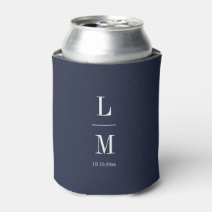 Moderne minimalistische monogram bruiloft legante blikjeskoeler