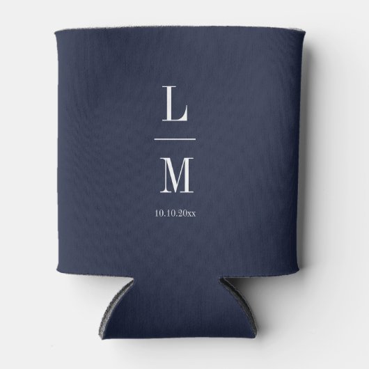 Moderne minimalistische monogram bruiloft legante blikjeskoeler (Voorkant)