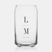 Moderne minimalistische monogram bruiloft legante  blikvorm glas (Achterkant)